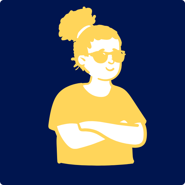 cool yellow girl with glasses contact us